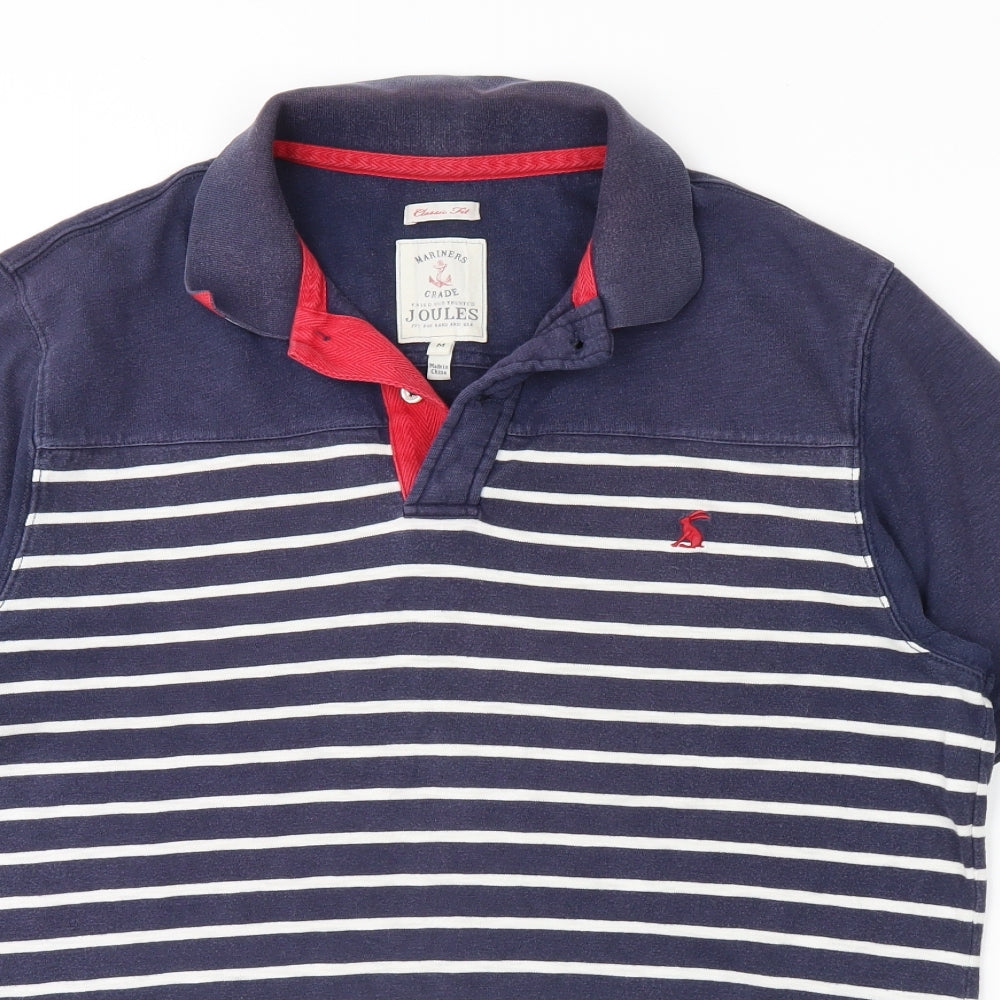 Joules Mens Blue Striped   Polo Size M