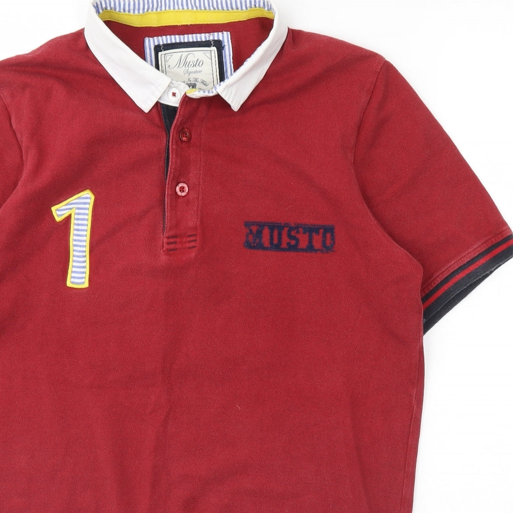 MUSTO Mens Red    Polo Size L