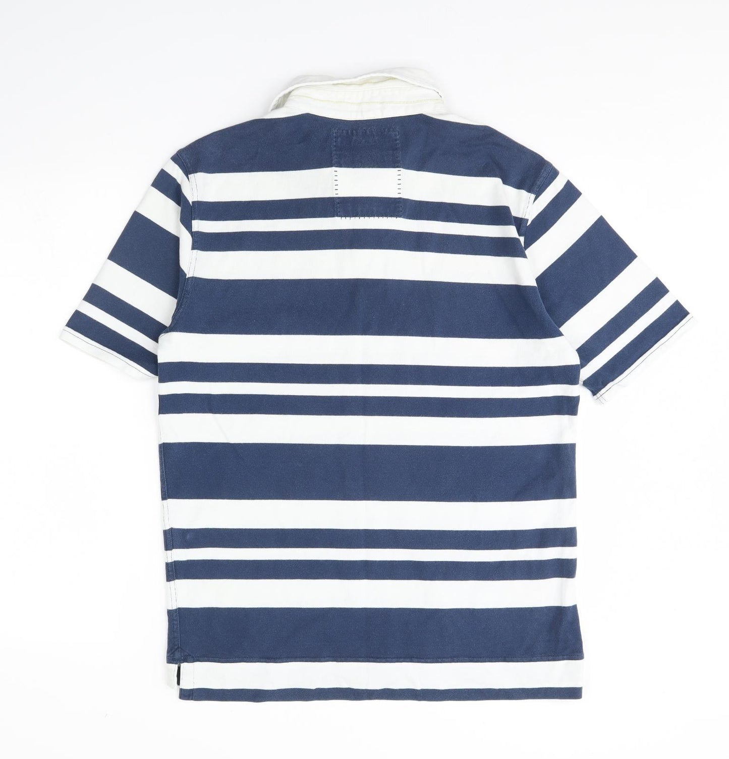 Crew Clothing Mens Blue Striped   Polo Size M