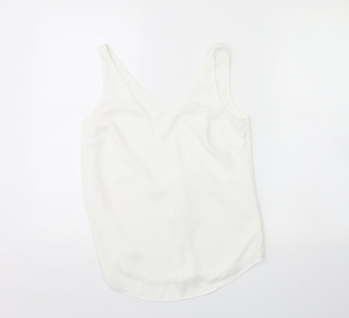 Oasis Womens White Basic Tank Size 8
