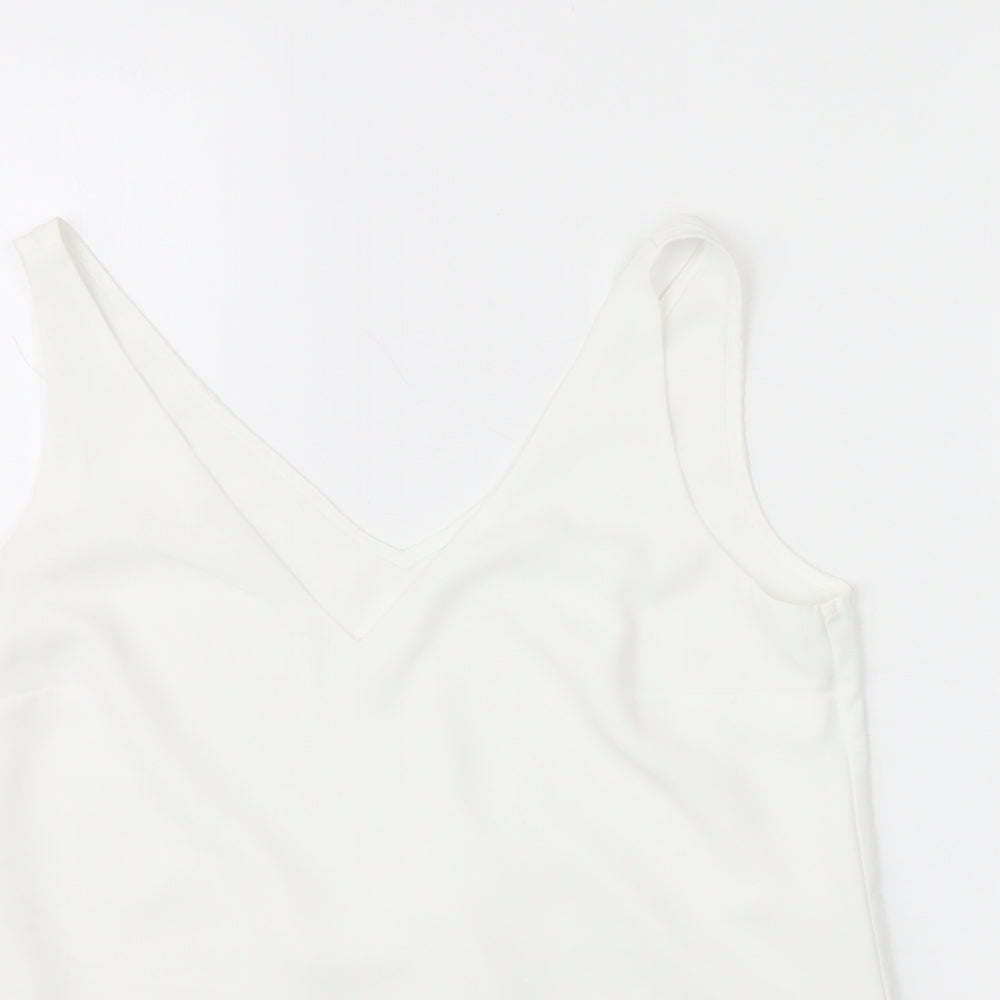 Oasis Womens White   Basic Tank Size 8
