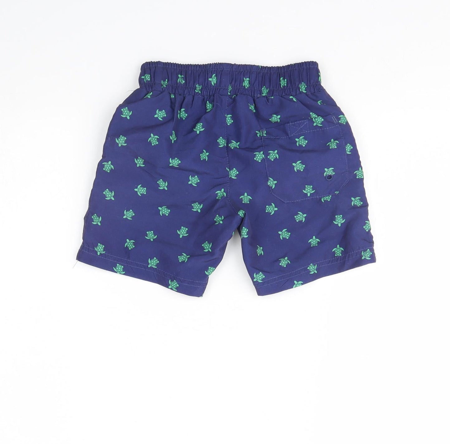 hello summer Boys Blue Animal Print  Bermuda Shorts Size 5 Years - turtle