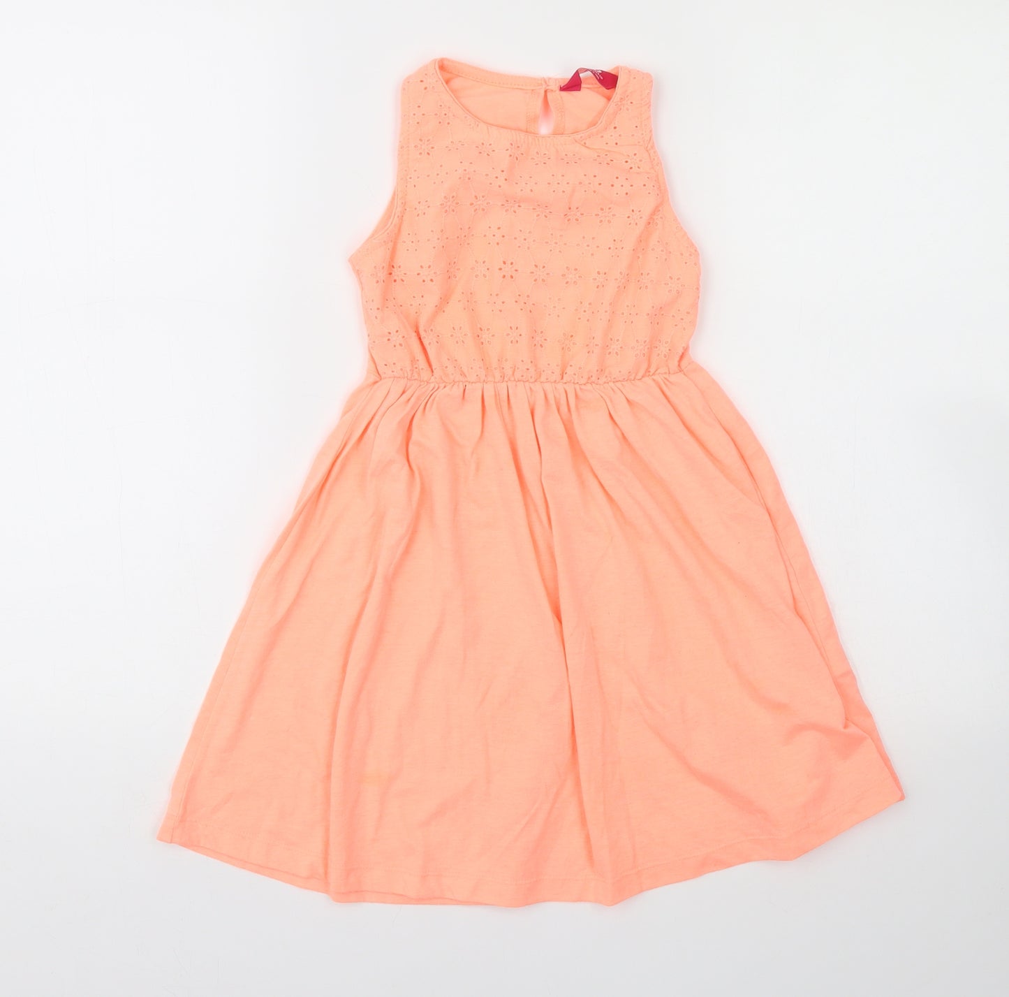 yd Girls Orange   Fit & Flare  Size 7 Years