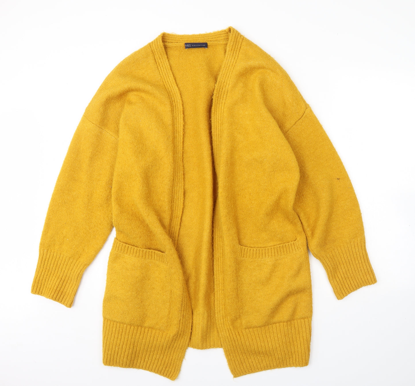 M&s Womens Yellow   Cardigan Jumper Size L