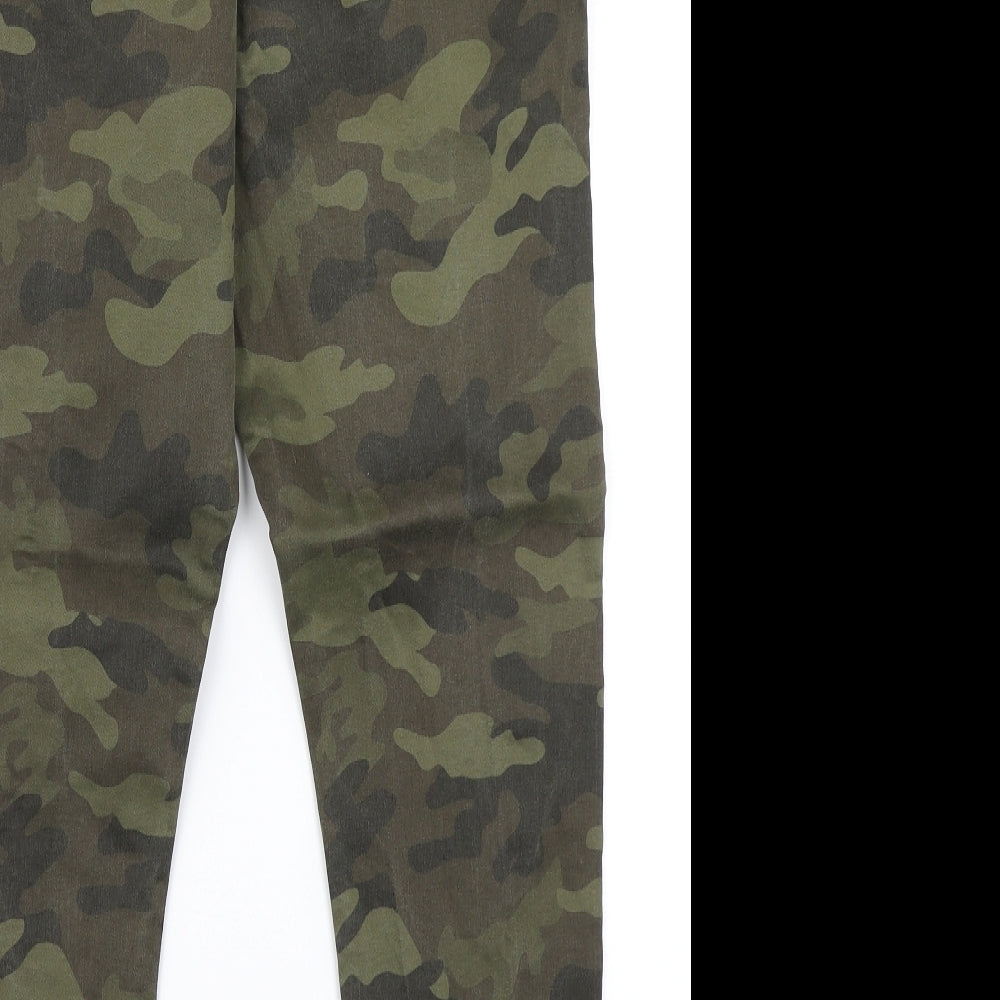 F&F Womens Green Camouflage  Cargo Trousers Size 18 L28 in