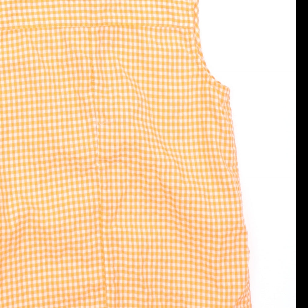 River Island Girls Orange Check  Basic Button-Up Size 12 Years