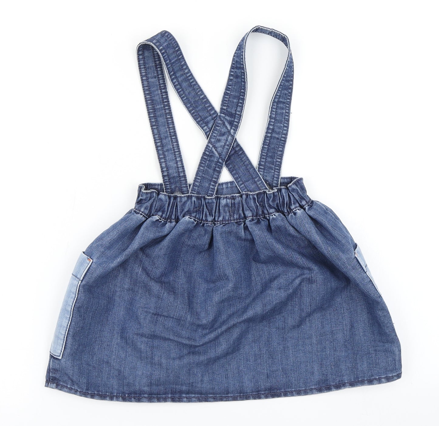 NEXT Girls Blue  Denim Pinafore/Dungaree Dress  Size 2-3 Years