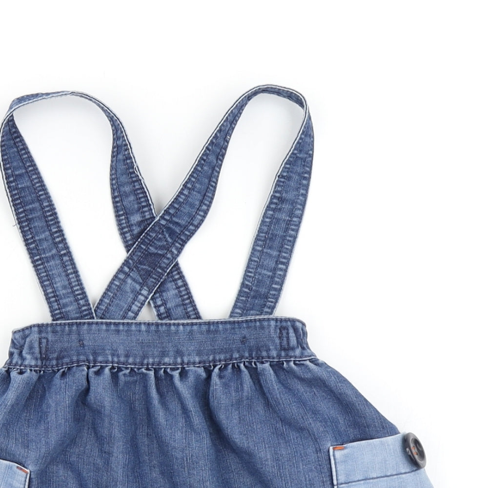 NEXT Girls Blue  Denim Pinafore/Dungaree Dress  Size 2-3 Years