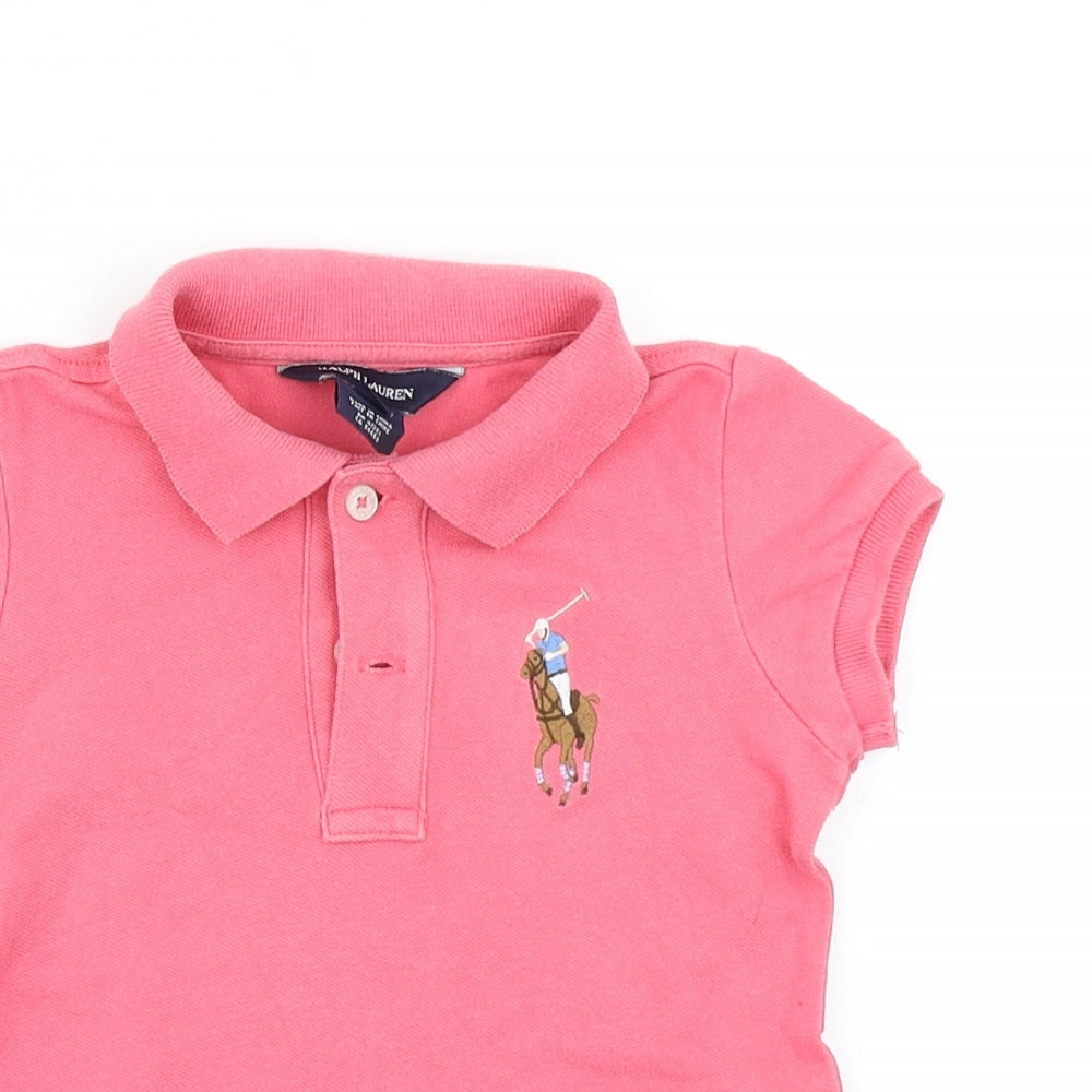 Ralph Lauren Girls Pink   Basic Polo Size 3 Years