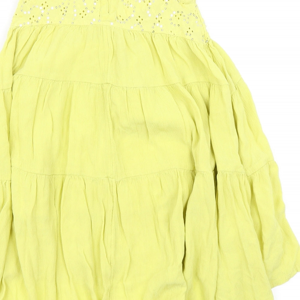 TU Girls Yellow   Skater Dress  Size 3 Years