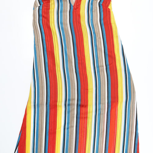 En Creme Womens Red Striped  Maxi  Size M
