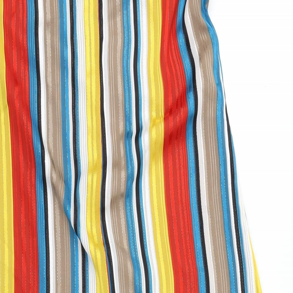 En Creme Womens Red Striped  Maxi  Size M