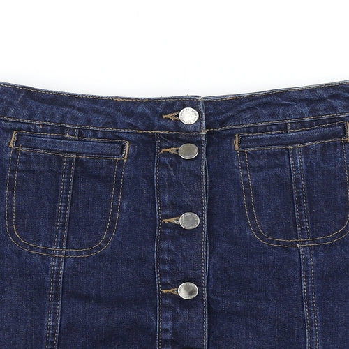 Topshop Womens Blue  Denim A-Line Skirt Size 26 in