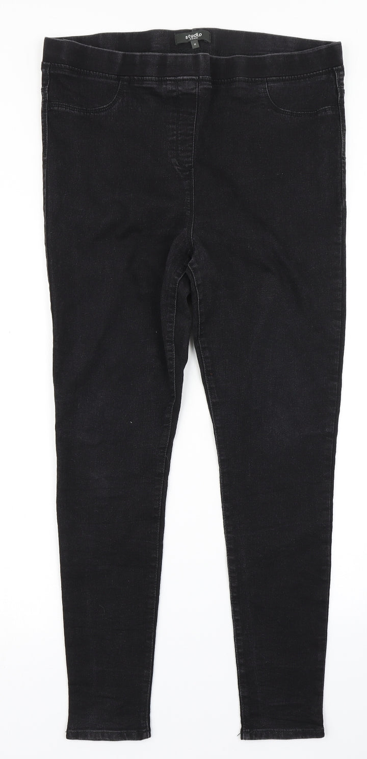 Studio Womens Black  Denim Jegging Jeans Size 16 L26 in