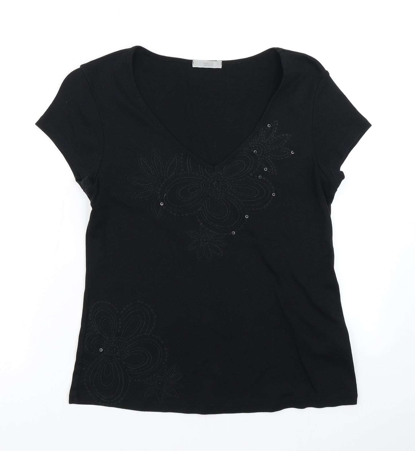 Marks & SPencer Womens Black   Basic T-Shirt Size 14
