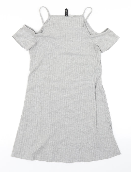 Front view of Divided women’s grey fit & flare, size UK 10
