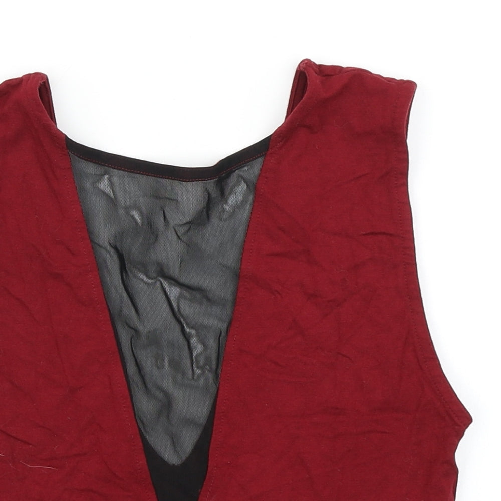 Miss Selfridge Womens Red   Cropped Tank Size 12  - Low back