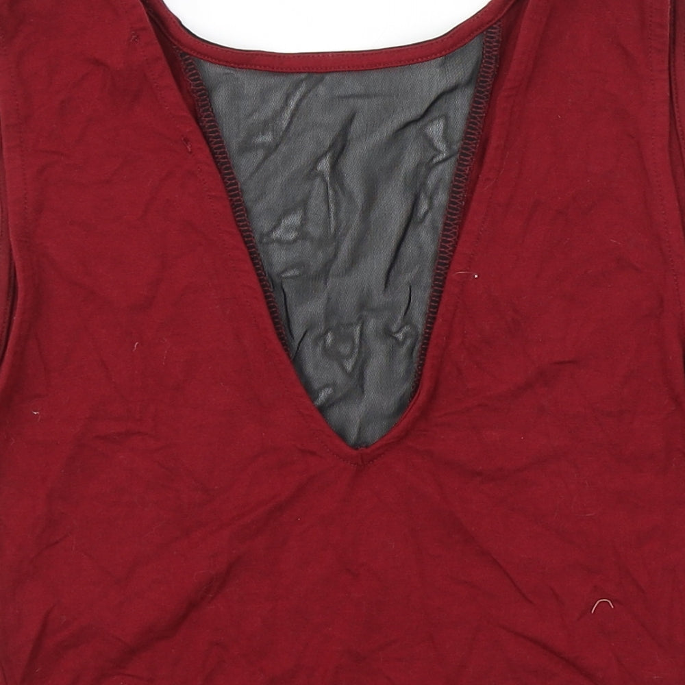 Miss Selfridge Womens Red   Cropped Tank Size 12  - Low back
