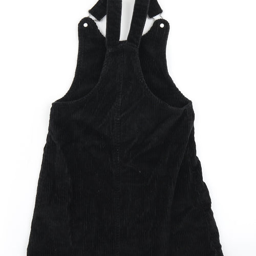 F&F Girls Black  Corduroy Pinafore/Dungaree Dress  Size 7-8 Years