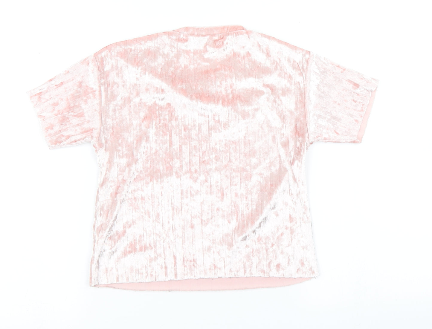 Minoti Girls Pink  Velour Basic T-Shirt Size 5-6 Years