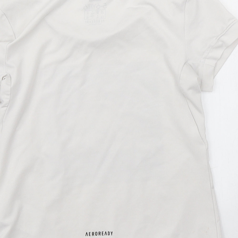 adidas Girls White   Basic T-Shirt Size 5-6 Years