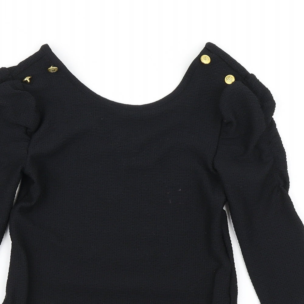 River Island Girls Black   Bodysuit One-Piece Size 4-5 Years