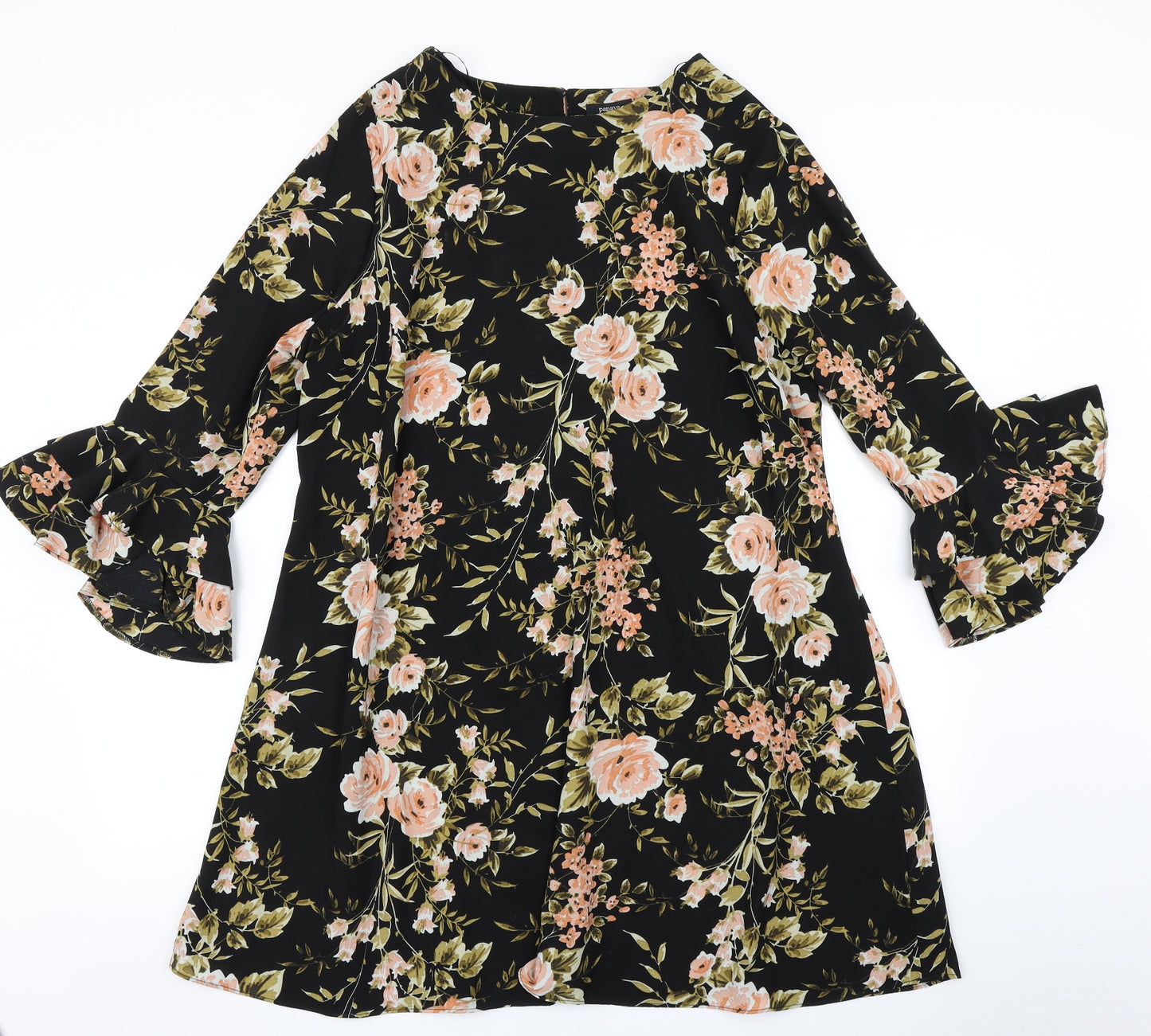 Papaya Womens Black Floral  A-Line  Size 20  - Ruffle sleeve