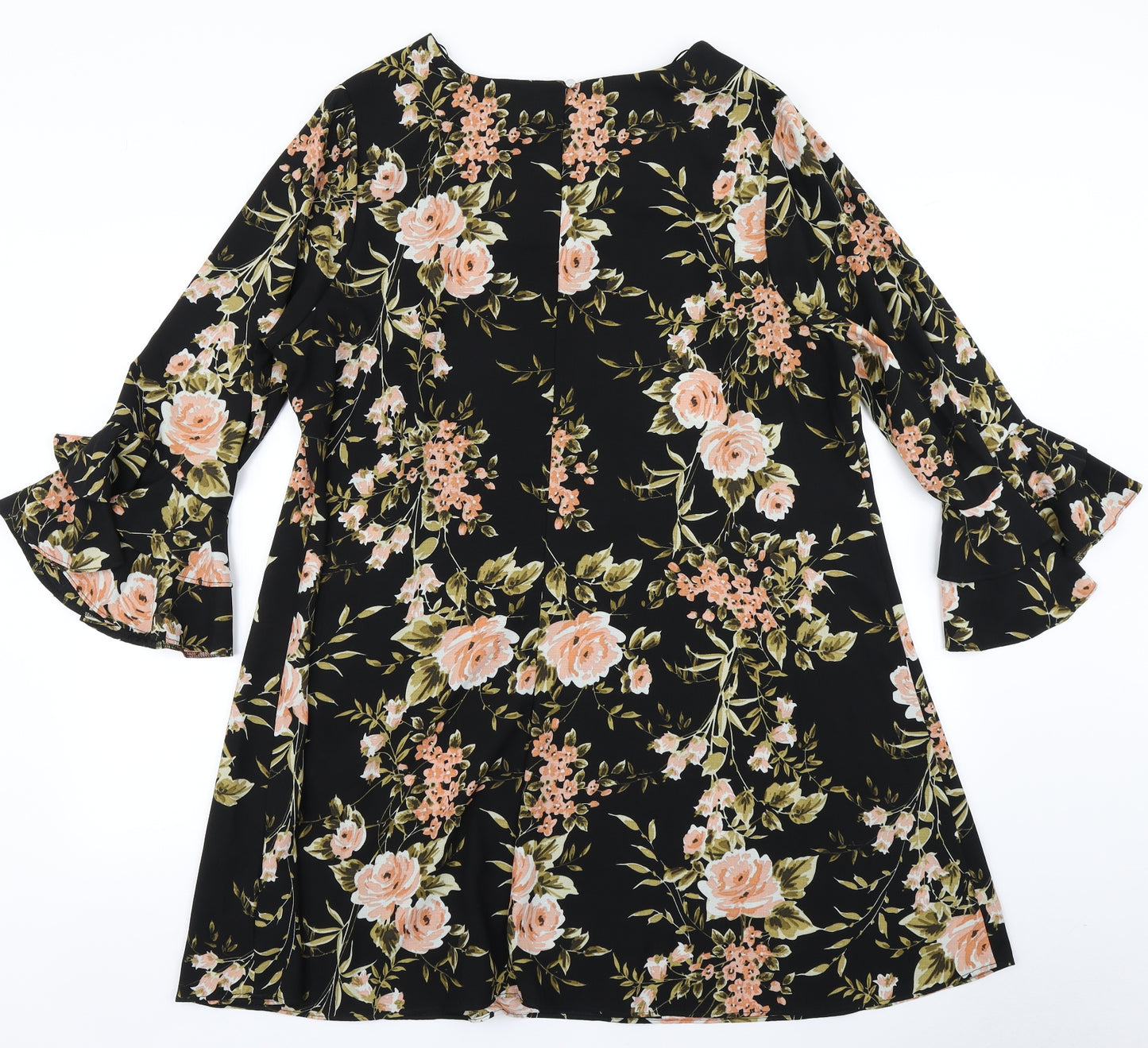 Papaya Womens Black Floral  A-Line  Size 20  - Ruffle sleeve