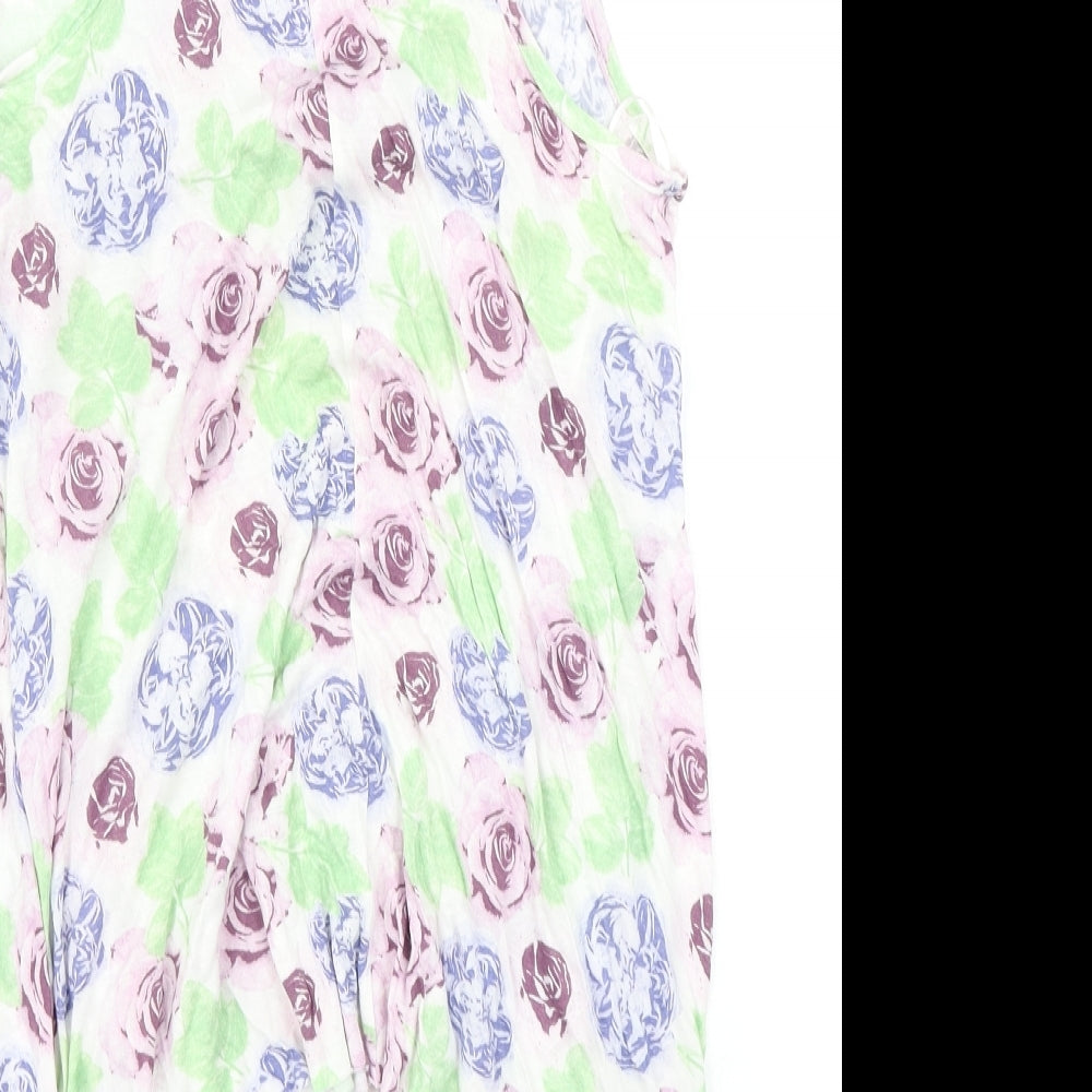 Papaya Womens Green Floral  Basic Tank Size 14