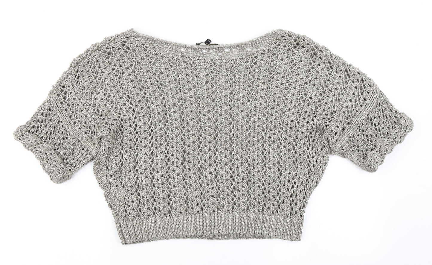 River Island Womens Grey  Knit Pullover Jumper Size 12  - Cropped