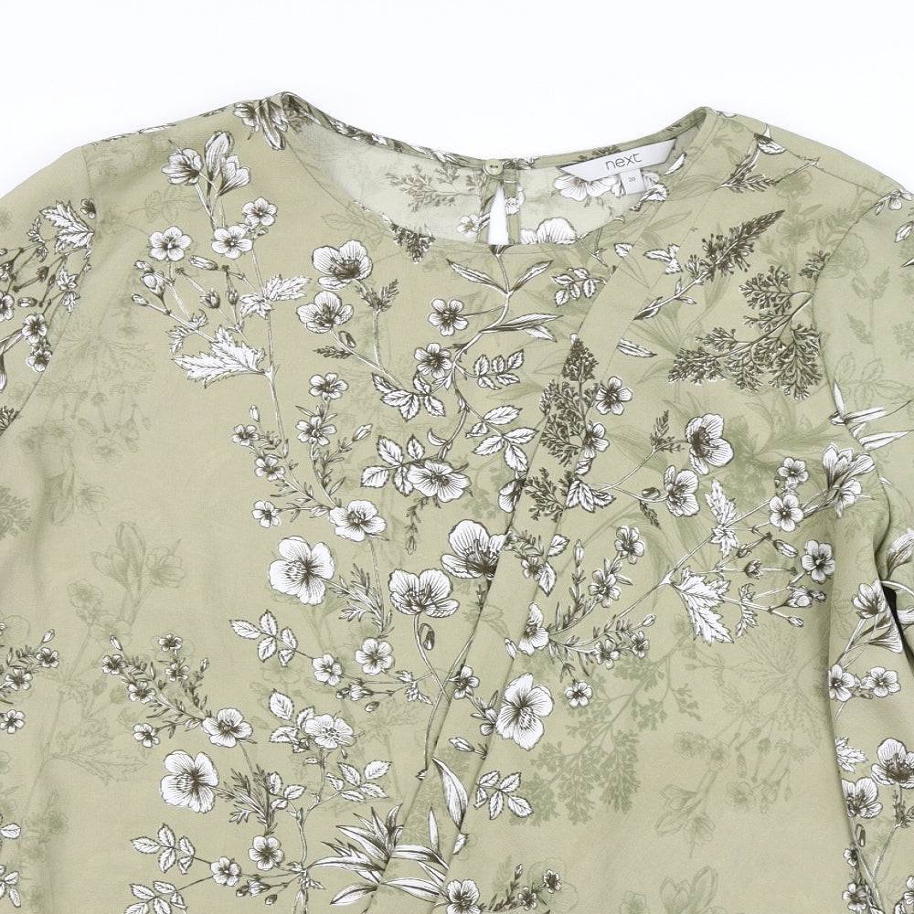 NEXT Womens Green Floral  Basic Blouse Size 20