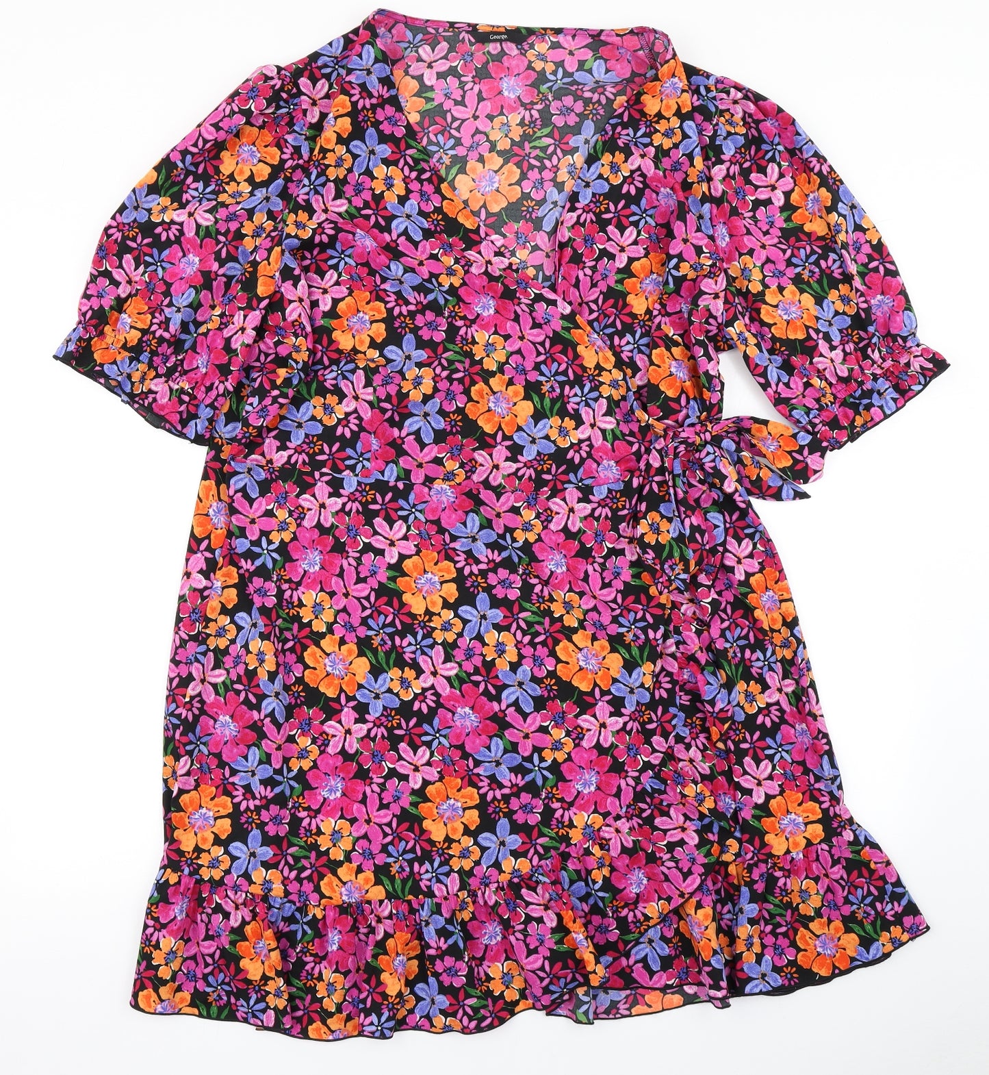 George Womens Pink Floral  Wrap Dress  Size 22