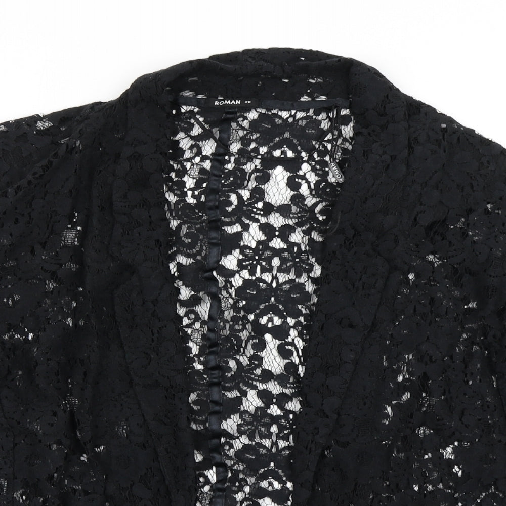 Roman Womens Black  Lace Jacket Blazer Size 20