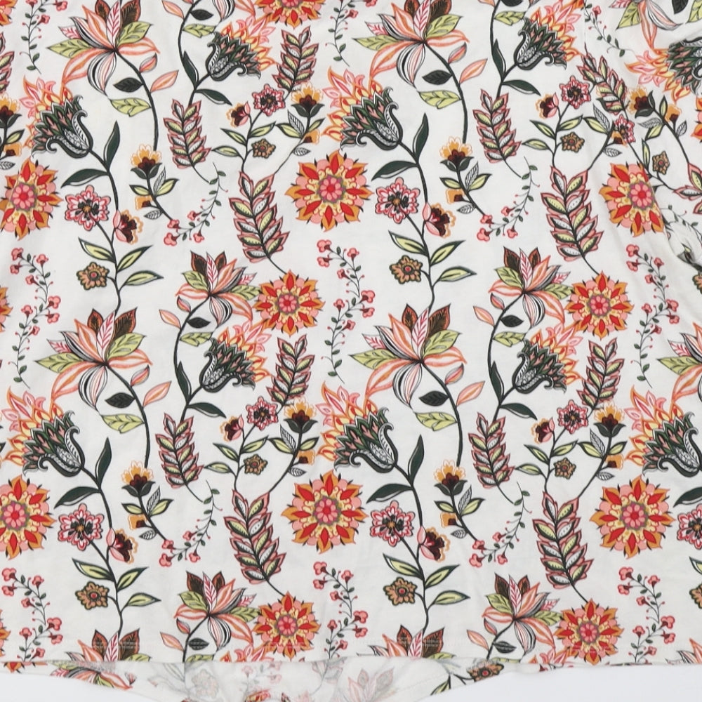 Papaya Womens White Floral  Basic T-Shirt Size 20