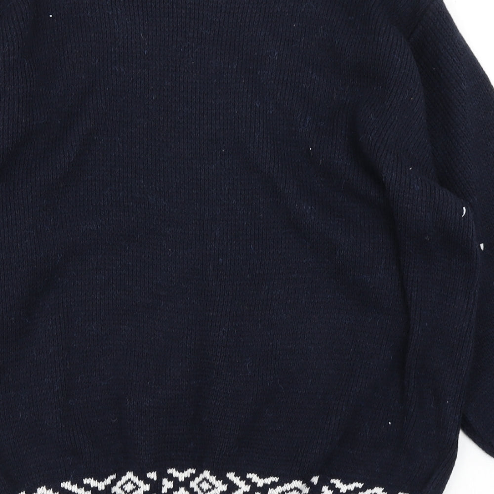 FAB Mens Blue  Knit Pullover Jumper Size S  - Christmas Jumper
