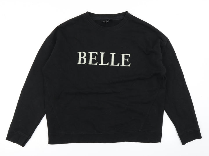 New Look Womens Black   Pullover Sweatshirt Size 10