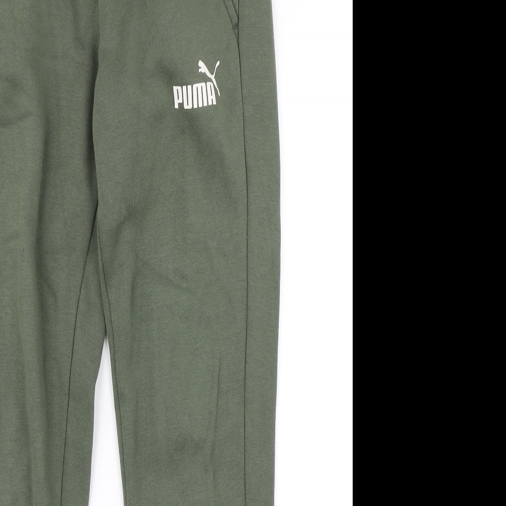 PUMA Mens Green   Jogger Trousers Size XS L27 in