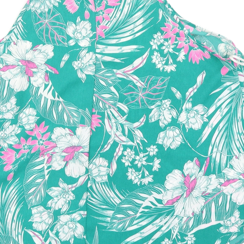 George Womens Green Floral  Basic Blouse Size 18