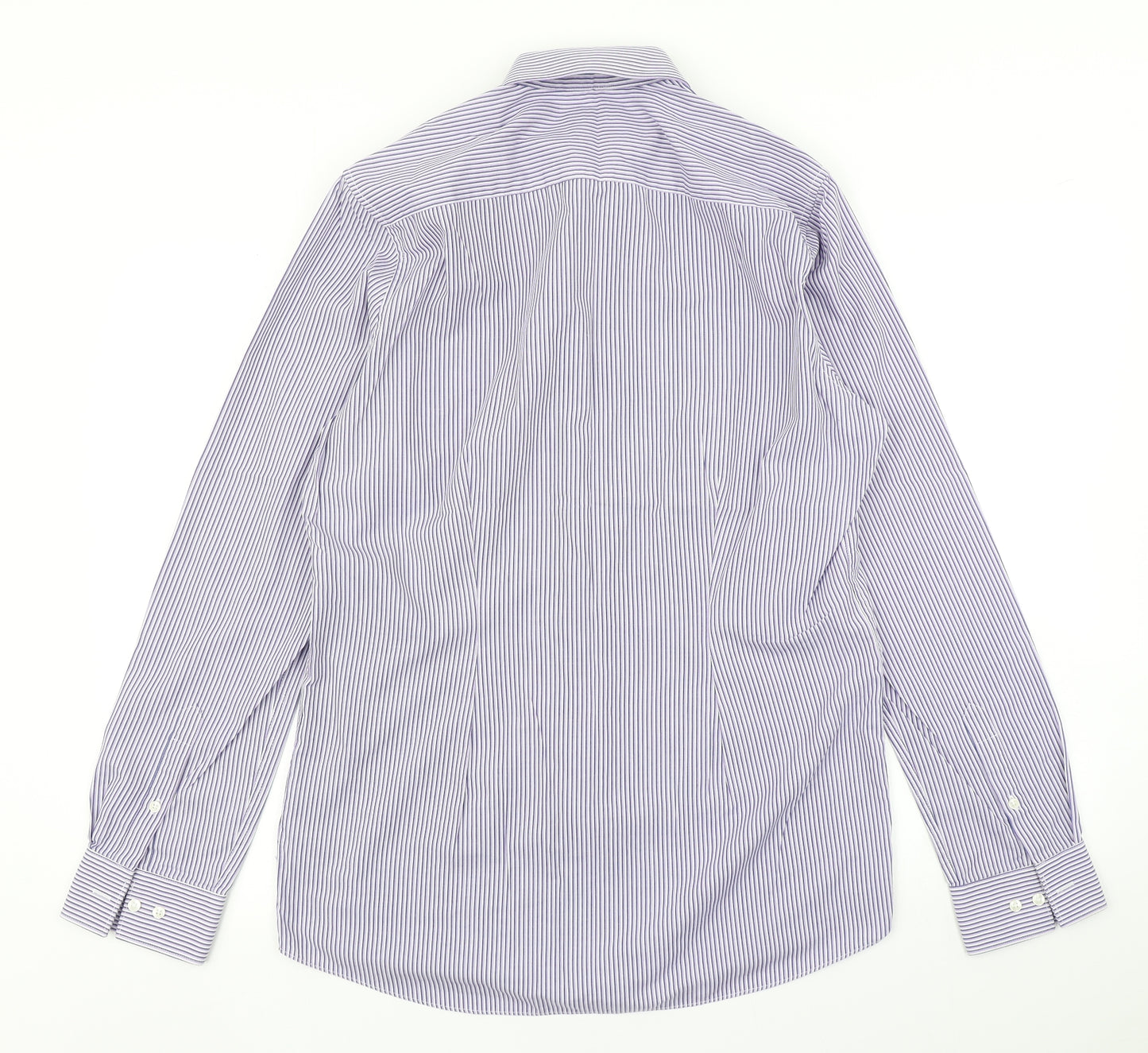 NEXT Mens Purple Striped   Dress Shirt Size 15.5