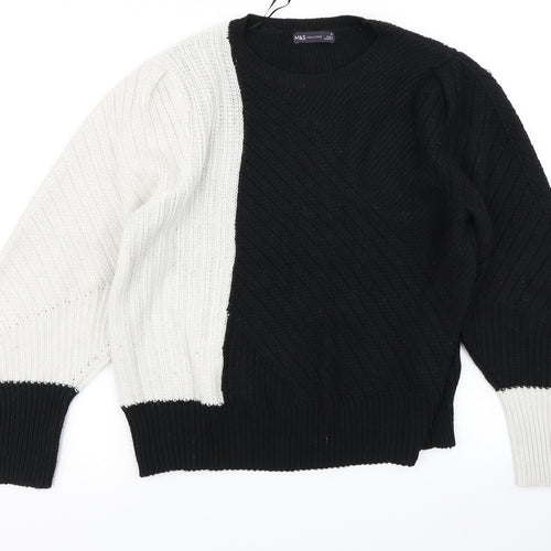 M&S Collection Womens Black  Knit Pullover Jumper Size 16