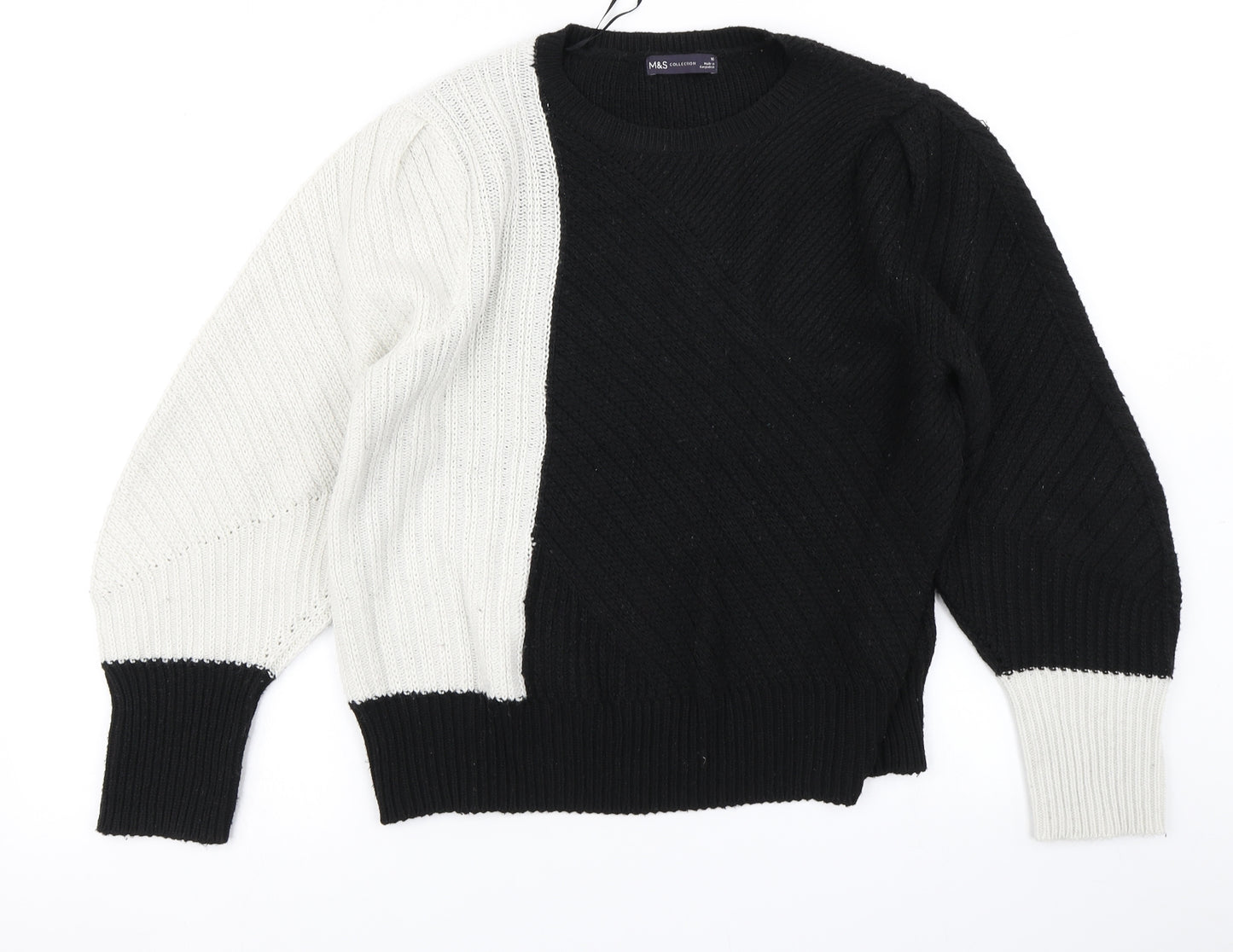 M&S Collection Womens Black  Knit Pullover Jumper Size 16