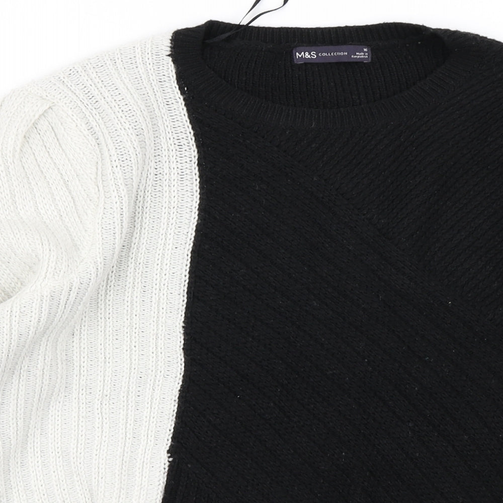 M&S Collection Womens Black  Knit Pullover Jumper Size 16