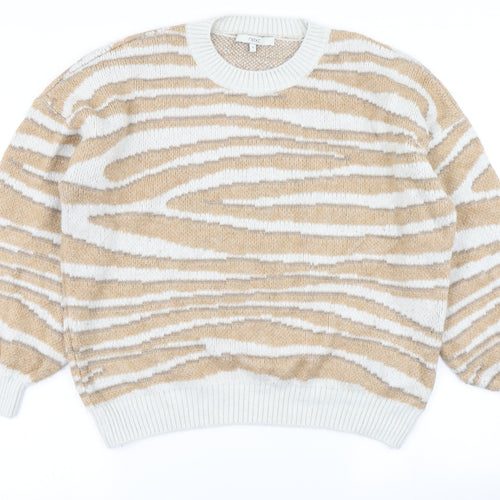 NEXT Womens Brown Animal Print Knit Pullover Jumper Size 16