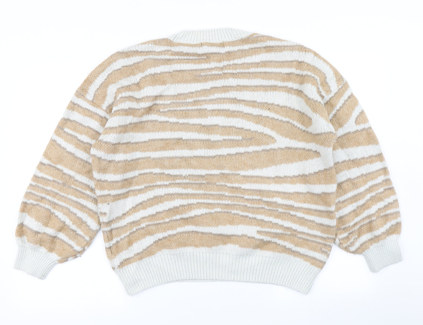 NEXT Womens Brown Animal Print Knit Pullover Jumper Size 16