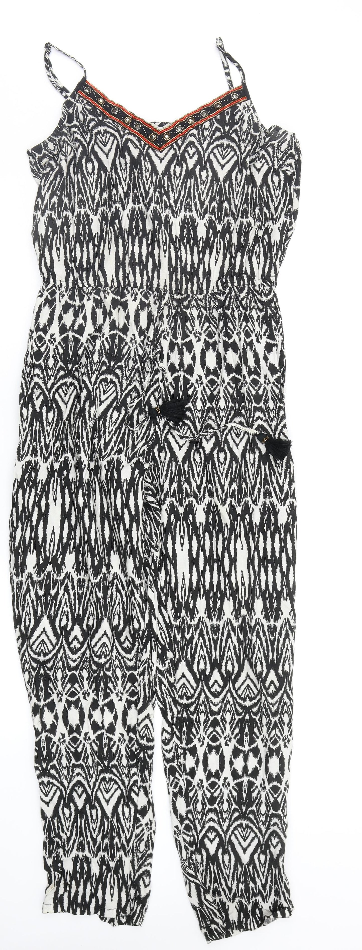 Asda George Womens Multicoloured Geometric  Jumpsuit One-Piece Size 14