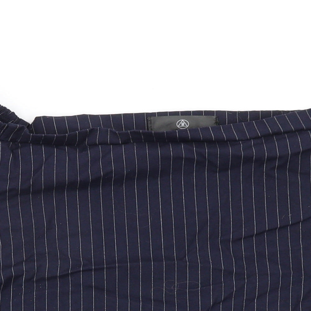 Missguided Womens Blue Striped  Basic Blouse Size 14