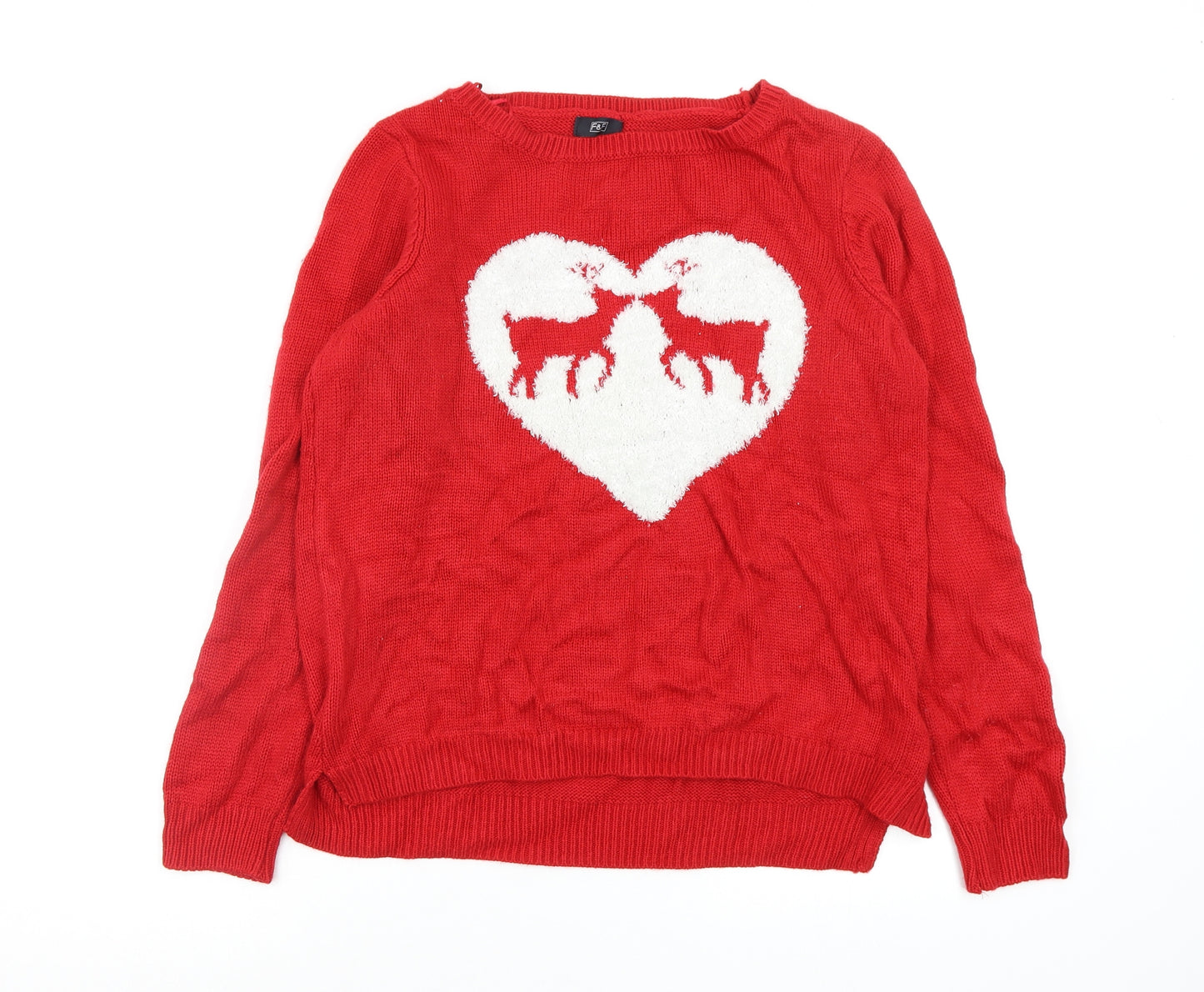 F&F Womens Red   Pullover Jumper Size 16