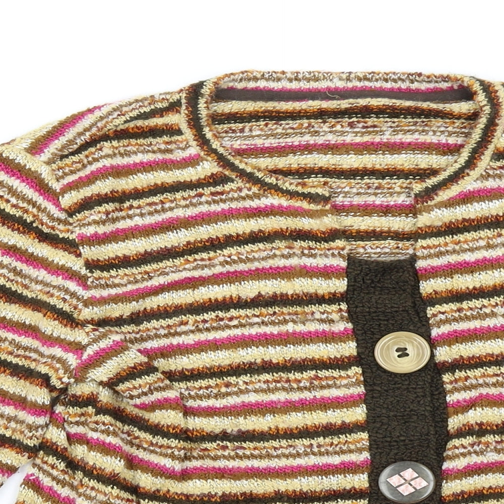 Per Una Womens Multicoloured Striped  Cardigan Jumper Size 14