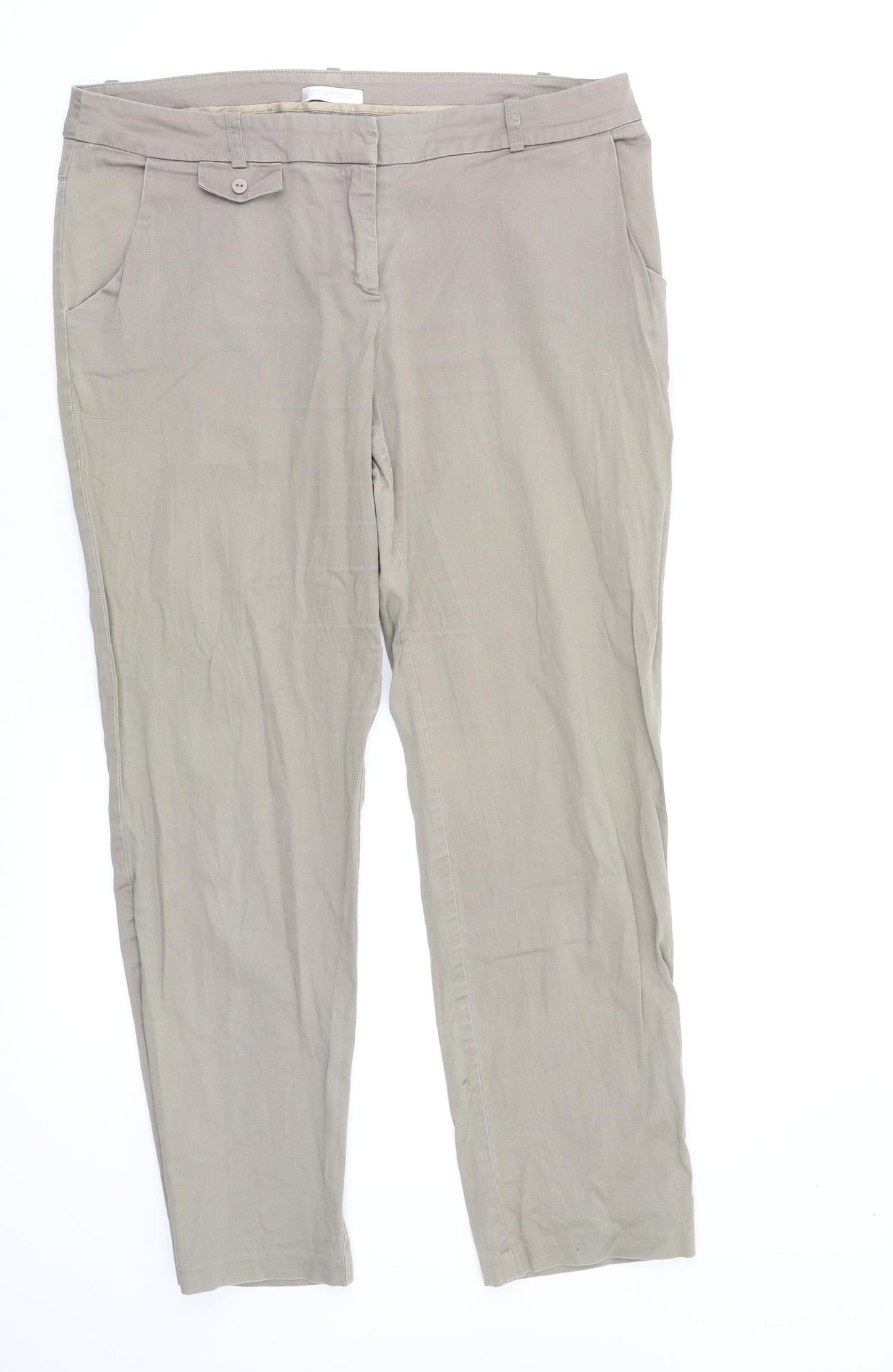 Promod Womens Beige   Trousers  Size 16 L28 in