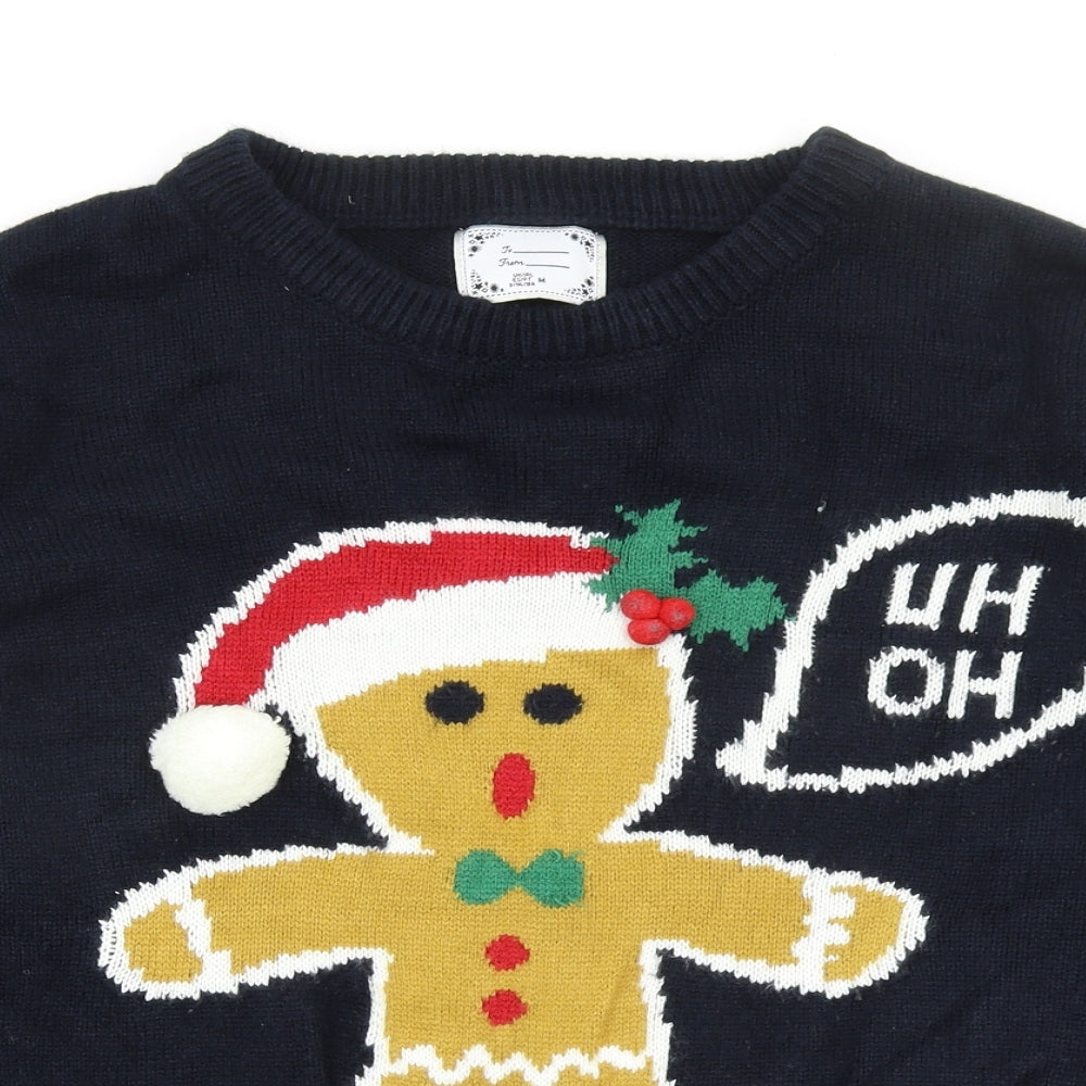 Primark Mens Blue   Pullover Jumper Size M  - christmas